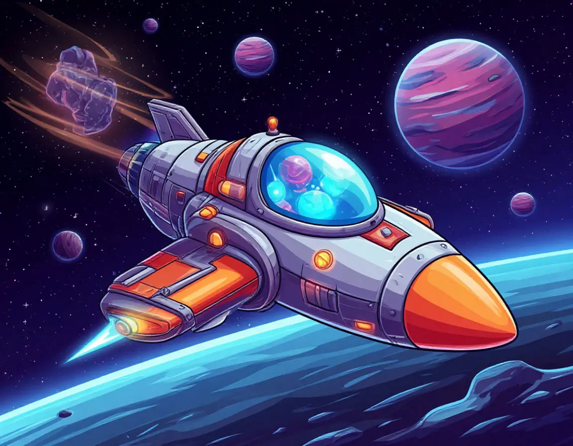 Power-up beams and rockets